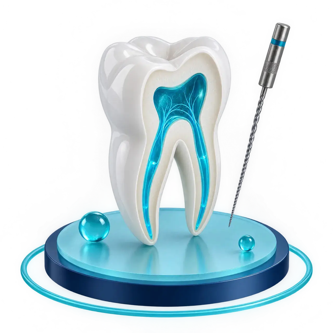 Cross-section of a molar showing its root canals